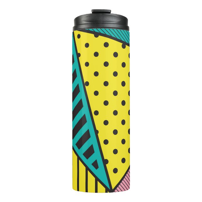 Pop art, geometric, bold squiggles thermal tumbler (Front)
