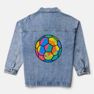 Pop Art Geometric Soccer Ball Art Denim Jacket