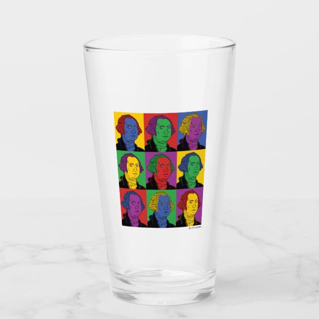 Pop Art George Washington Glass (Front)