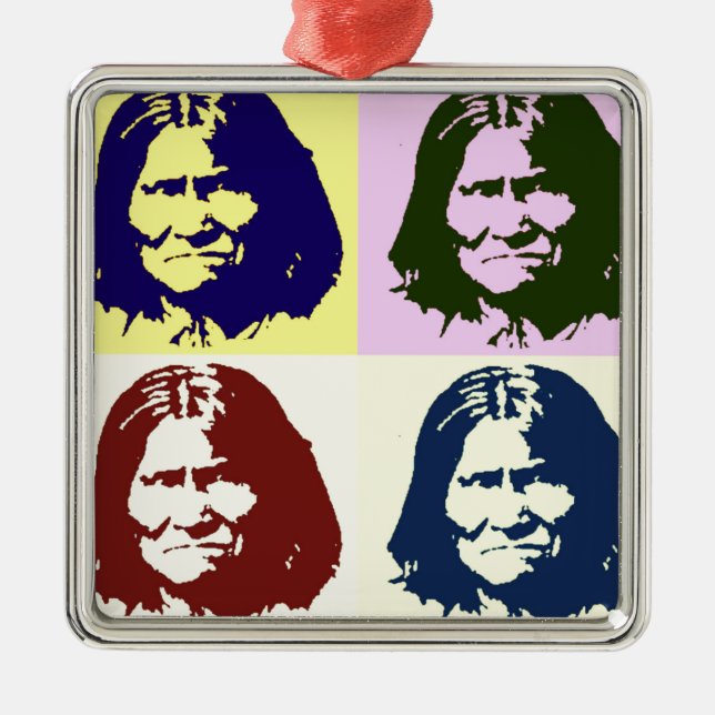 Pop Art Geronimo Metal Tree Decoration (Front)