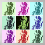 Pop Art Geronimo Poster - Freedom Warrior Indian<br><div class="desc">Pop Art Style Iconic Historical People Images - Freedom Warrior Indian Tribe Chief Geronimo Art Poster Print</div>