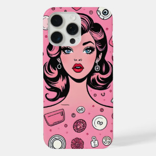 Pop art girl case pink case design