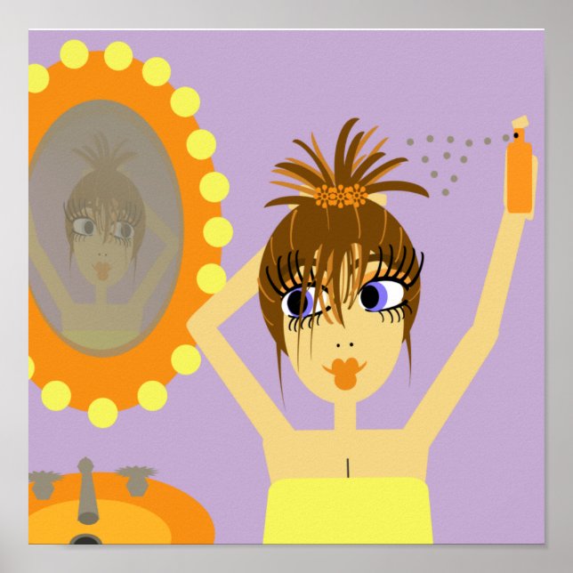 Pop Art Girl Gettin Ready Poster (Front)