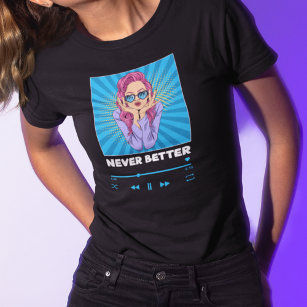 Pop Art Girl Music Player T-Shirt