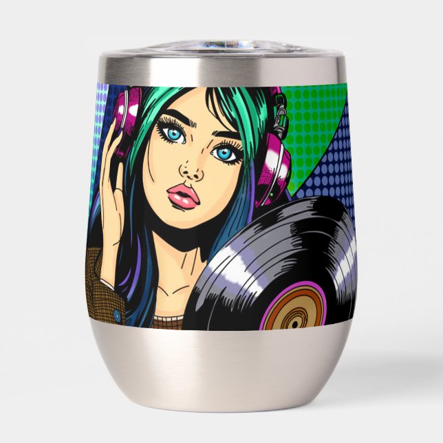 Pop Art Girl with Record (Front)