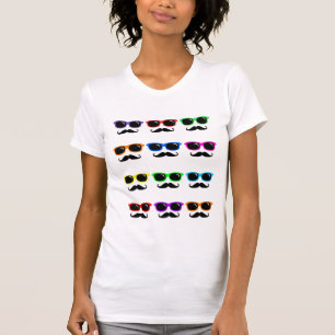 PoP Art Glasses and Moustaches Shirt