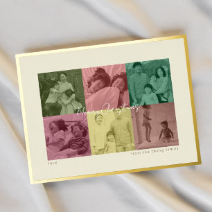 Pop art Gold foil Christmas photo Holiday Card