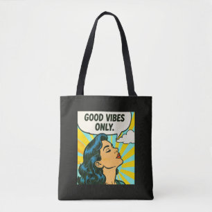 Pop Art “Good Vibes Only” Tote Bag