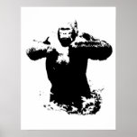Pop Art Gorilla Beating Chest Poster<br><div class="desc">Pop Art Style Modern Animal Computer Images - Stylish Software Art</div>