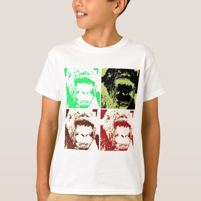 Pop Art Gorilla Faces T-Shirt (Front)