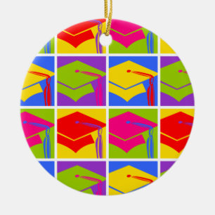 Pop Art Grad Ceramic Tree Decoration