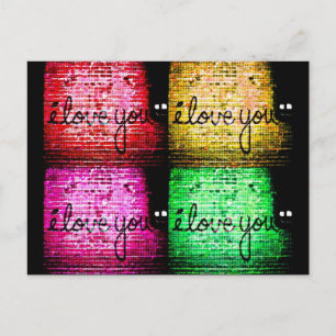 Pop Art Graffiti Love Wall Postcard
