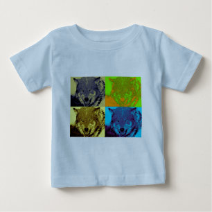 Pop Art Grey Wolf Baby T-Shirt