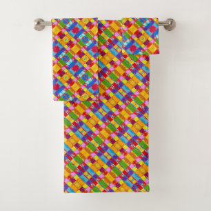 Pop Art grunge Colour Blocks Bath Towel Set