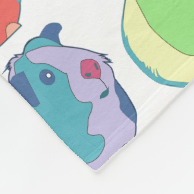 Pop Art Guinea Pig Pattern Fleece Blanket (Corner)