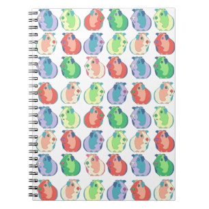 Pop Art Guinea Pig Pattern Spiral Notebook