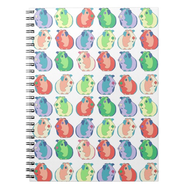 Pop Art Guinea Pig Pattern Spiral Notebook (Front)