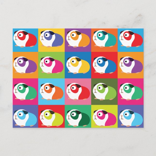 Pop Art Guinea Pigs Postcard (Front)
