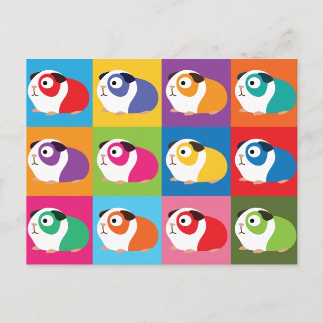 Pop Art Guinea Pigs Postcard (Front)