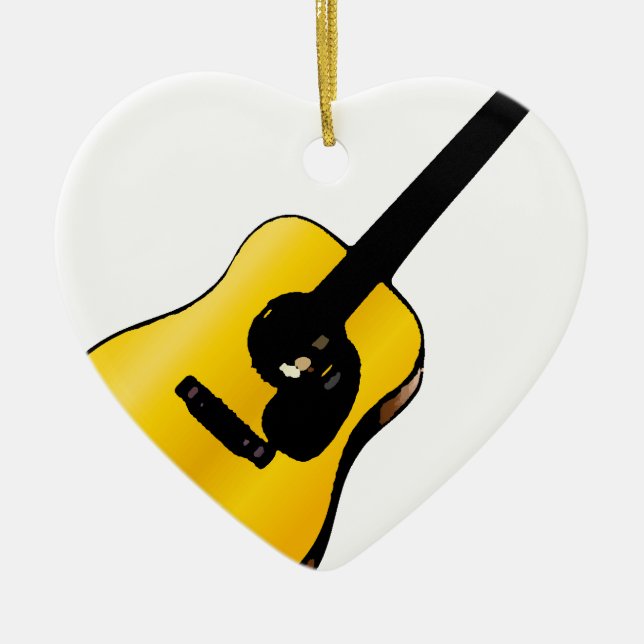 Pop Art Guitar Ceramic Tree Decoration (Front)
