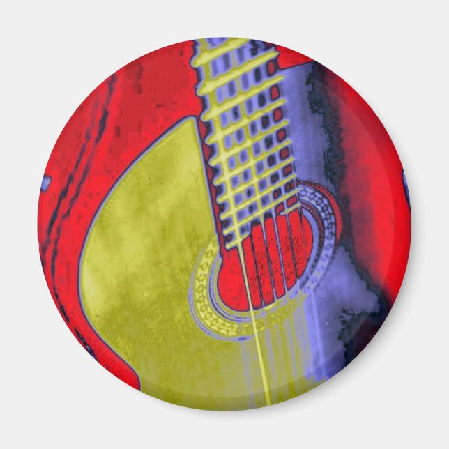 Pop Art Guitar Magnet (Front)