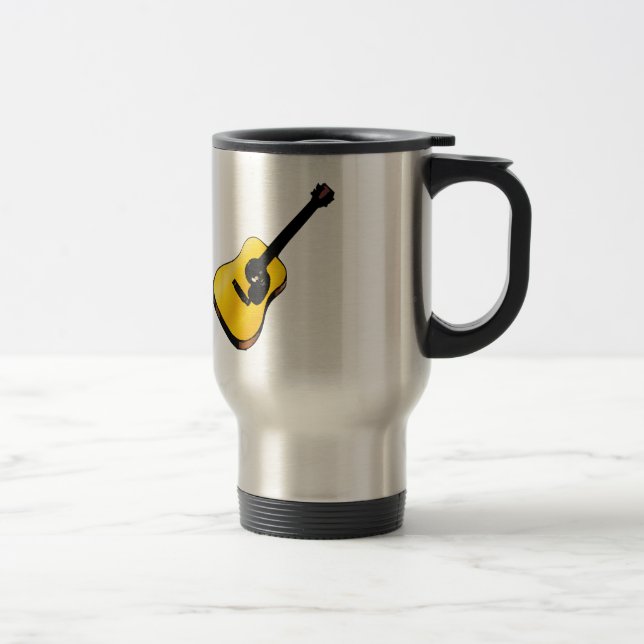 Pop Art Guitar Travel Mug (Right)