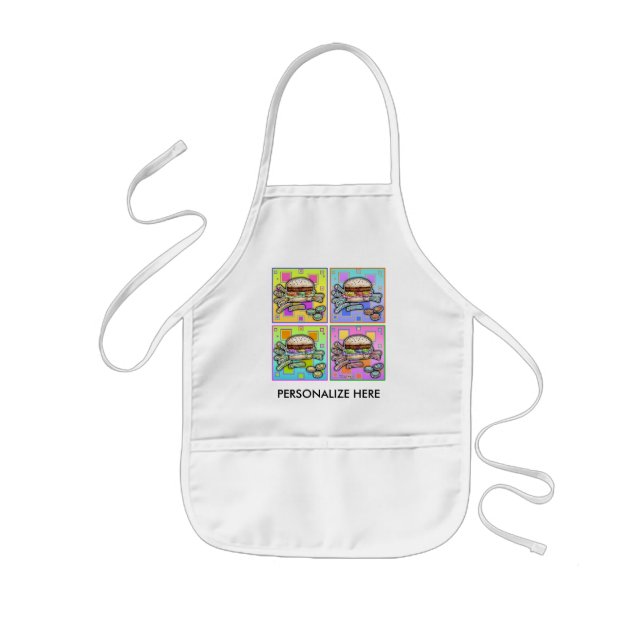 Pop Art HAMBURGER APRON - BABY BIB (Front)
