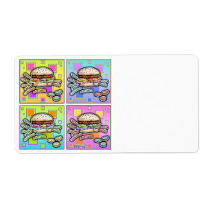 Pop Art HAMBURGER AVERY LABELS