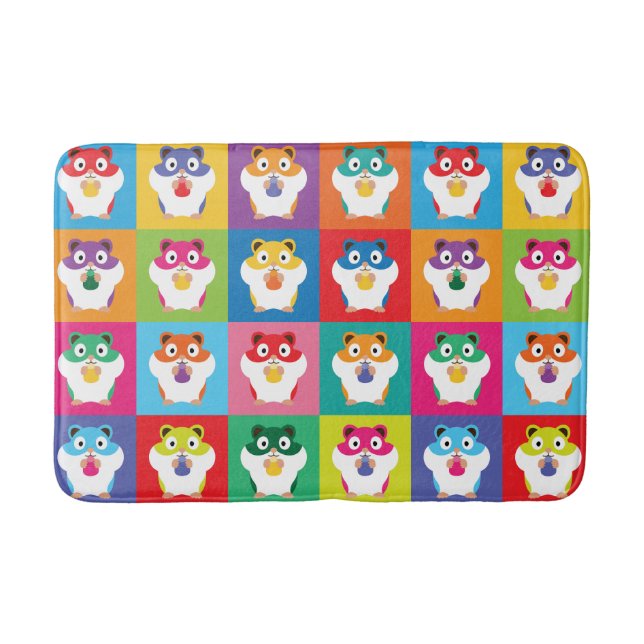Pop Art Hamsters Bath Mat (Front)