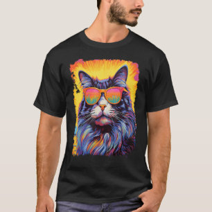 Pop Art Hawaiian Maine Coon Cat T-Shirt