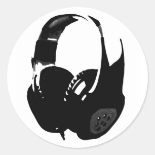 Pop Art Headphone Classic Round Sticker