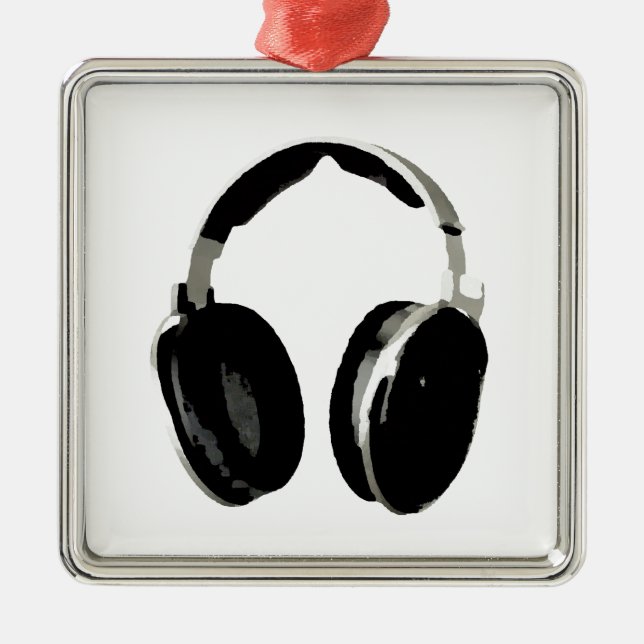 Pop Art Headphone Metal Tree Decoration (Front)