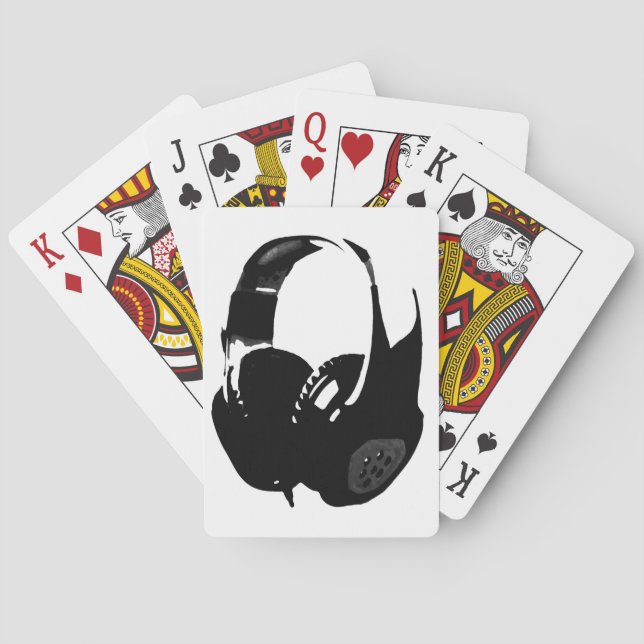 Pop Art Headphone Playing Cards (Back)