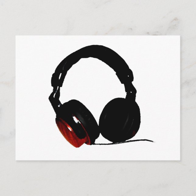 Pop Art Headphone Postcard (Front)