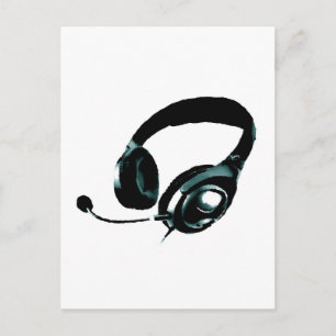 Pop Art Headphone Postcard