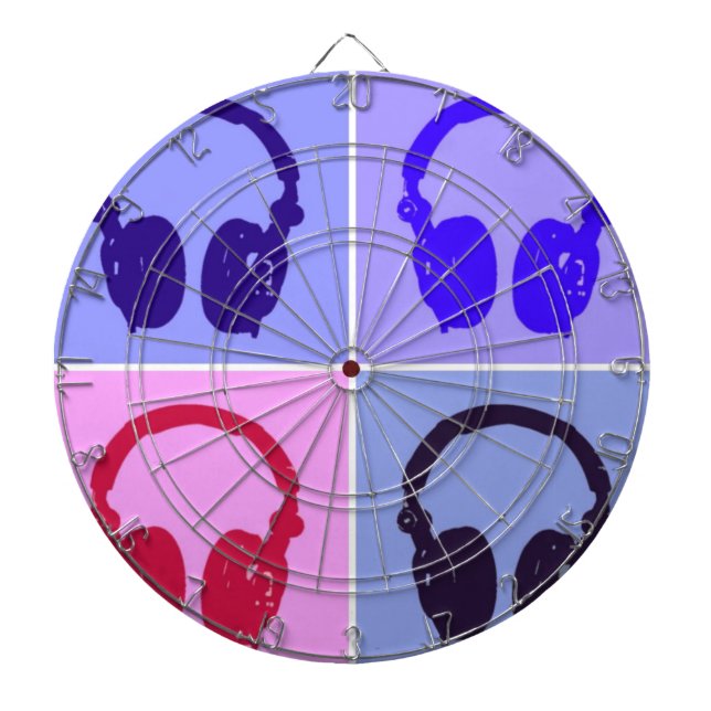 Pop Art Headphones Dartboard (Front)