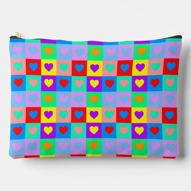 Pop Art Heart Pattern  Accessory Pouch (Front)