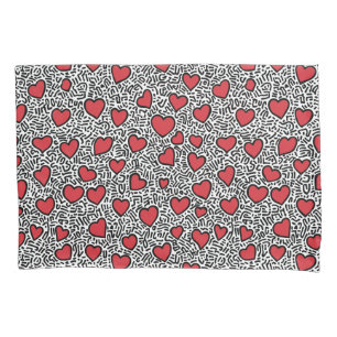 Pop Art Heart Pattern Pillowcase