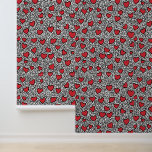 Pop Art Heart Pattern Wallpaper<br><div class="desc">This vibrant pattern features bold, red hearts scattered across a white background filled with dynamic black doodles. The playful design, reminiscent of pop art, uses strong lines and whimsical shapes to create a lively and energetic visual. The juxtaposition of bright red hearts and abstract black strokes evokes a sense of...</div>
