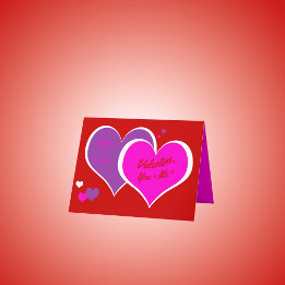 Pop-Art Hearts & Stars Valentine Greeting Card