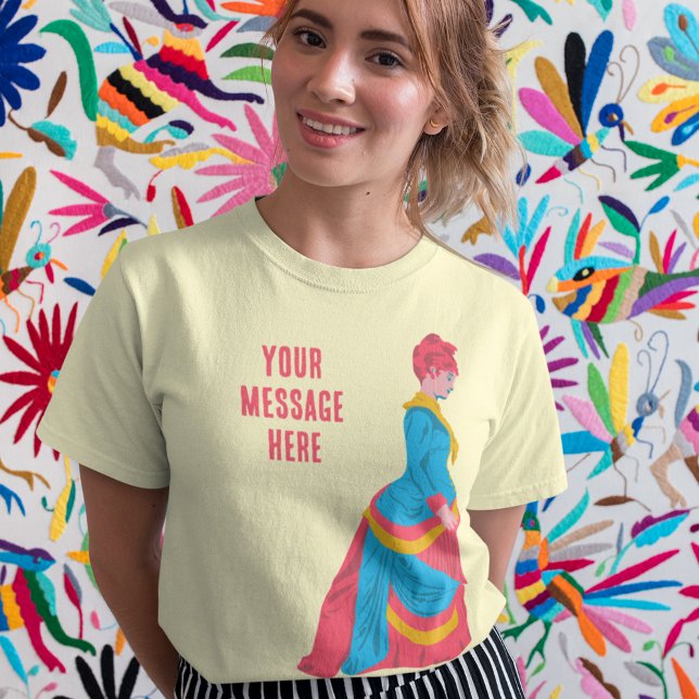 Pop Art Historical Woman in Bustle Dress Custom T-Shirt (Creator Uploaded)