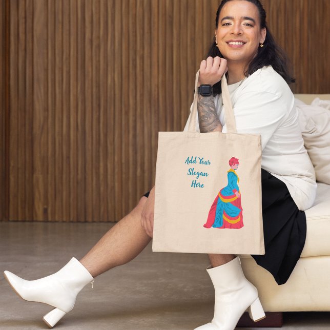 Pop Art Historical Woman in Bustle Dress Custom Tote Bag (Creator Uploaded)