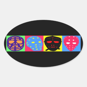Pop Art Hockey Goalie Masks Stickers