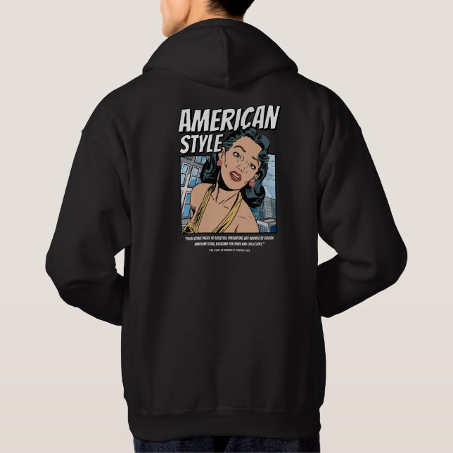 Pop Art Hoodie with Classic American Design (Back)