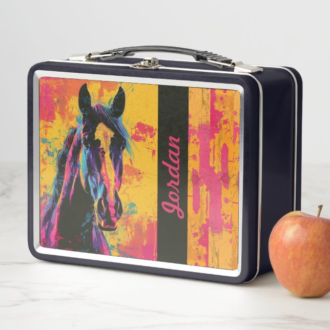 Pop Art Horse Custom Metal Lunchbox (In Situ)