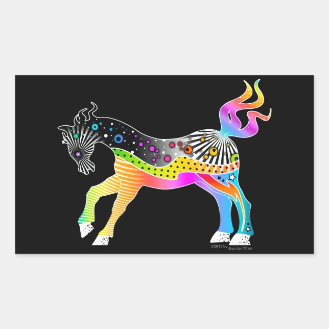 Pop Art HORSE Rectangular Sticker (Front)