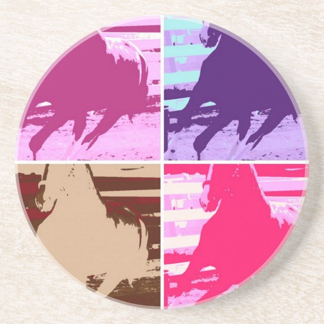 Pop Art Horses Coaster (Front)