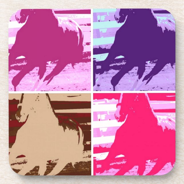 Pop Art Horses Coaster (Front)