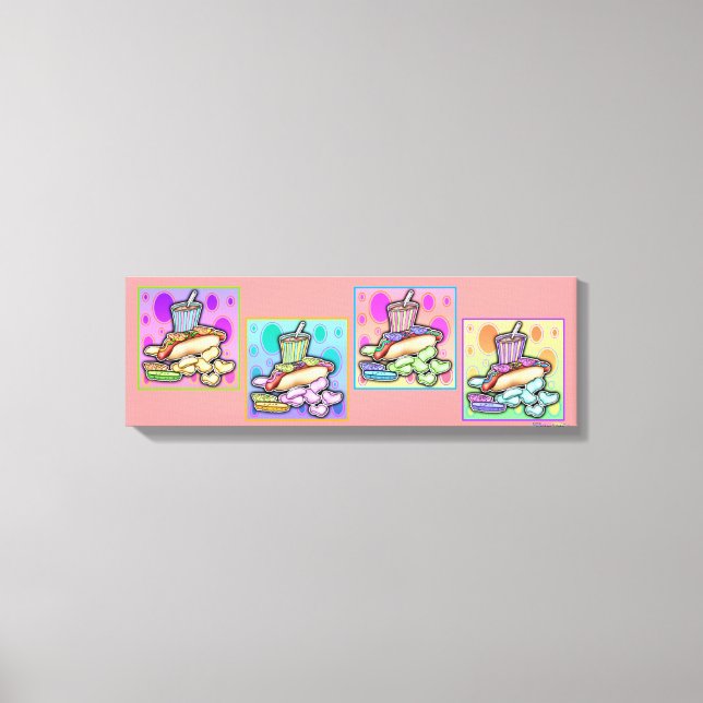 Pop Art HOT DOG Gallery Wrapped Canvas (Front)