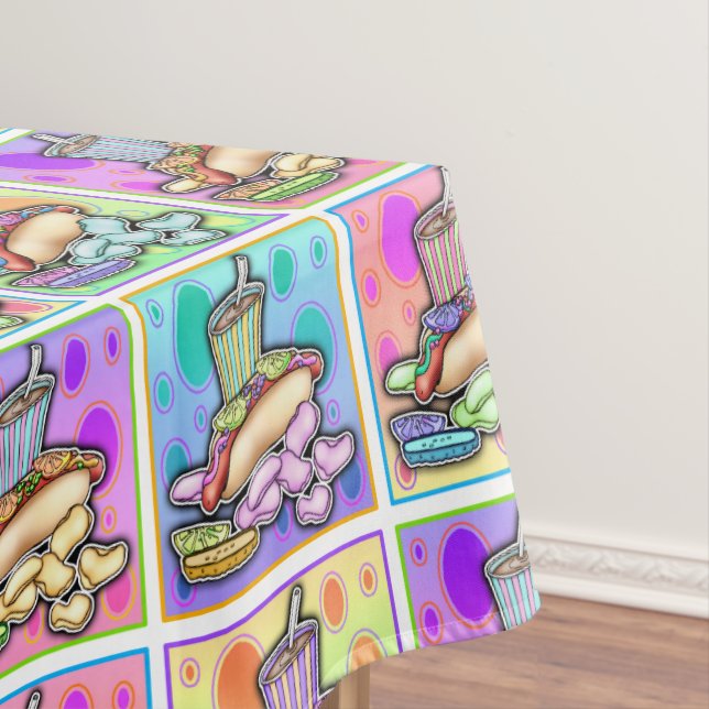 POP ART HOT DOGS TABLECLOTH (In Situ)